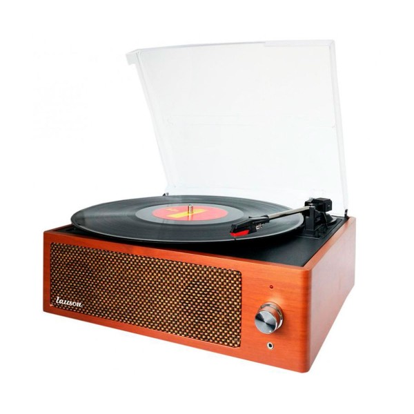 Lauson xn092 nogal tocadiscos vintage 3 velocidades bluetooth usb grabación mp3 fm